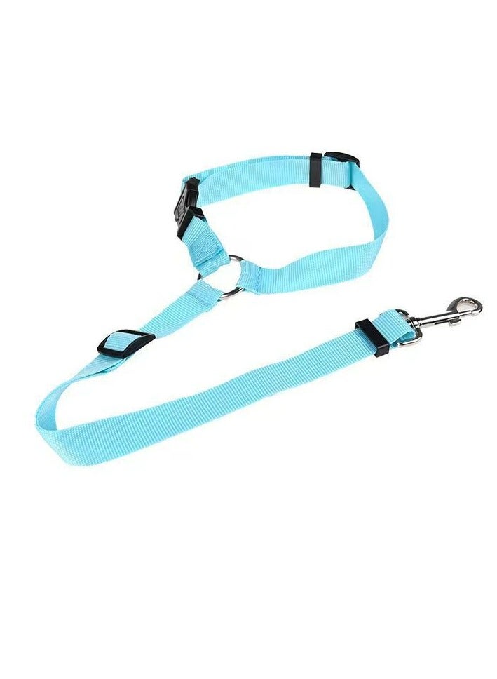 MOWKIT Dog Seat Belt Harness for Car, 3 in 1 Pet Dog Car Seatbelt Leash, Retractable Restraint Secures to Vehicle Headrest & Adjustable Reflective Bungee Dog Seatbelt Tether - Image 1